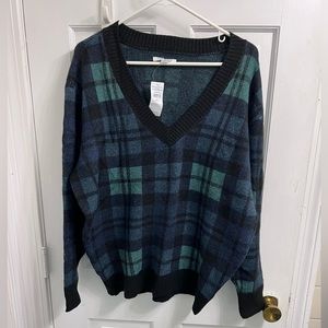 NWT American Eagle sweater large plaid tartan